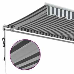 Automatická zatahovací markýza antracitová a bílá 400 x 350 cm - obrázek 7