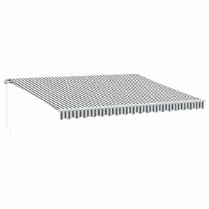 vidaXL k&auml;sitsi sisset&otilde;mmatav varikatus, antratsiithall/valge 450x350cm