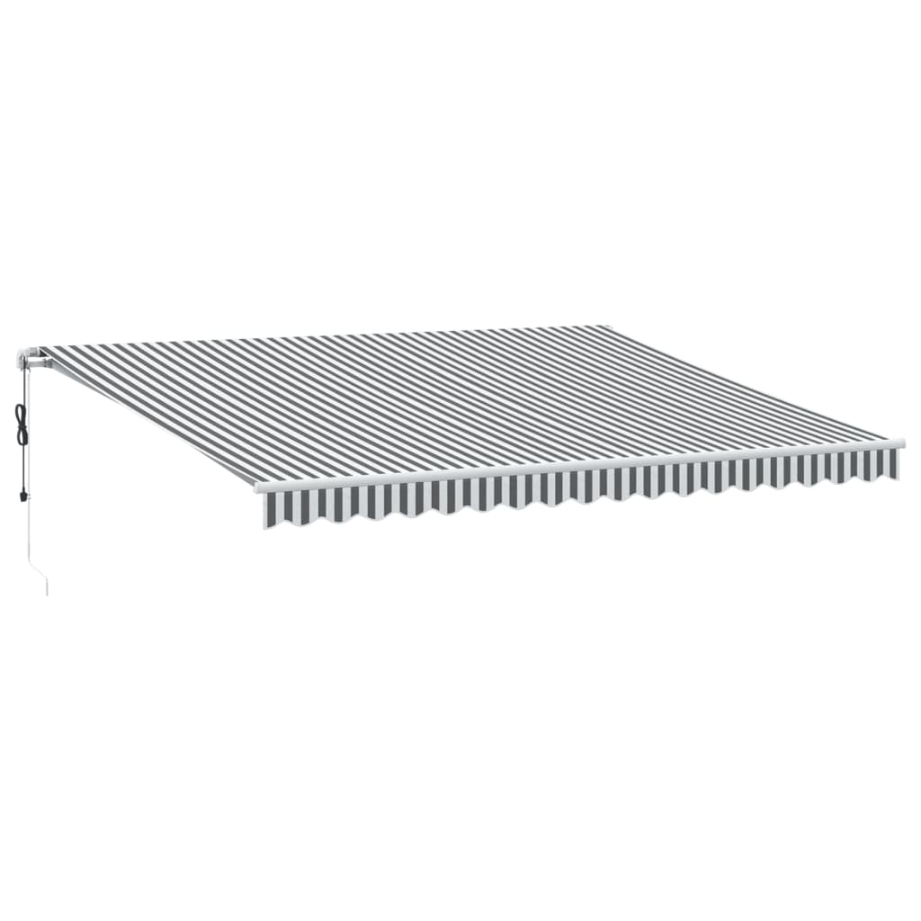 vidaXL Automatická zatahovací markýza s LED antracit a bílá 450x350 cm