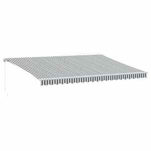 Ručně zatahovací markýza antracitová a bílá 500 x 350 cm - obrázek 2