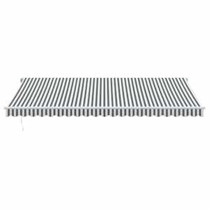 Ručně zatahovací markýza antracitová a bílá 500 x 350 cm - obrázek 3