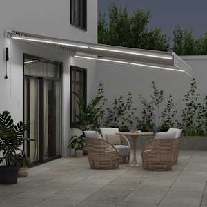 vidaXL Automatic Retractable Awning with LED Anthracite&White 500x350 cm
