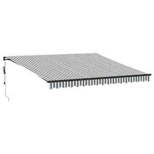 Automatická zatahovací markýza s LED antracit a bílá 400x350 cm - obrázek 2