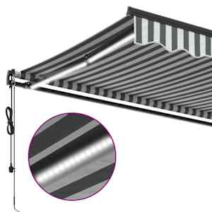 Automatická zatahovací markýza s LED antracit a bílá 400x350 cm - obrázek 7