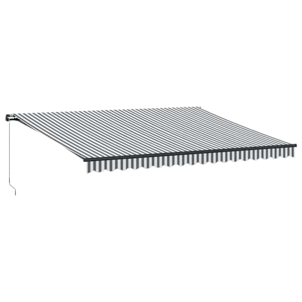 vidaXL k&auml;sitsi sisset&otilde;mmatav varikatus antratsiithall/valge 450x350 cm