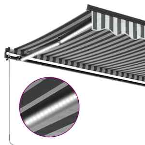 Ručně zatahovací markýza s LED antracitová a bílá 450 x 350 cm - obrázek 8