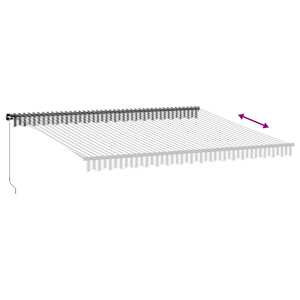 Ročno zložljiva tenda z LED diodami antracit in bela 450x350 cm - slika 6