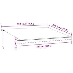 Ročno zložljiva tenda z LED diodami antracit in bela 450x350 cm - slika 11