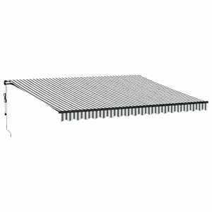 Automatická zatahovací markýza antracitová a bílá 450 x 350 cm - obrázek 2