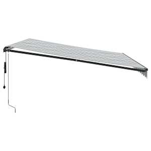 Automatická zatahovací markýza antracitová a bílá 450 x 350 cm - obrázek 4