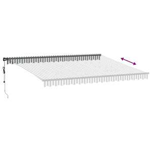 Automatická zatahovací markýza antracitová a bílá 450 x 350 cm - obrázek 5