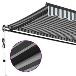 Automatická zatahovací markýza antracitová a bílá 450 x 350 cm - obrázek 7