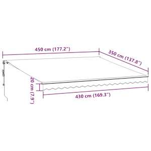 Automatická zatahovací markýza antracitová a bílá 450 x 350 cm - obrázek 11