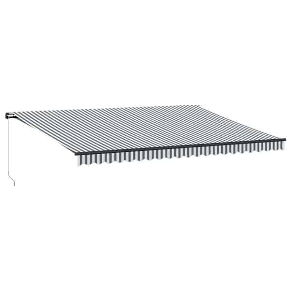 vidaXL k&auml;sitsi sisset&otilde;mmatav varikatus antratsiithall/valge 500x350 cm