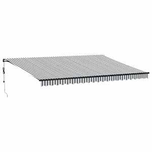 Ručně zatahovací markýza antracitová a bílá 500 x 350 cm - obrázek 2