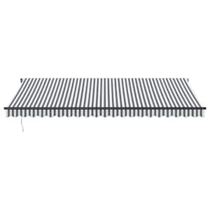 Ručně zatahovací markýza antracitová a bílá 500 x 350 cm - obrázek 4