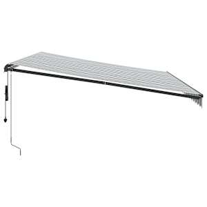 Ručně zatahovací markýza antracitová a bílá 500 x 350 cm - obrázek 5
