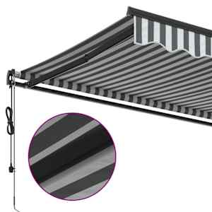 Ručně zatahovací markýza antracitová a bílá 500 x 350 cm - obrázek 8