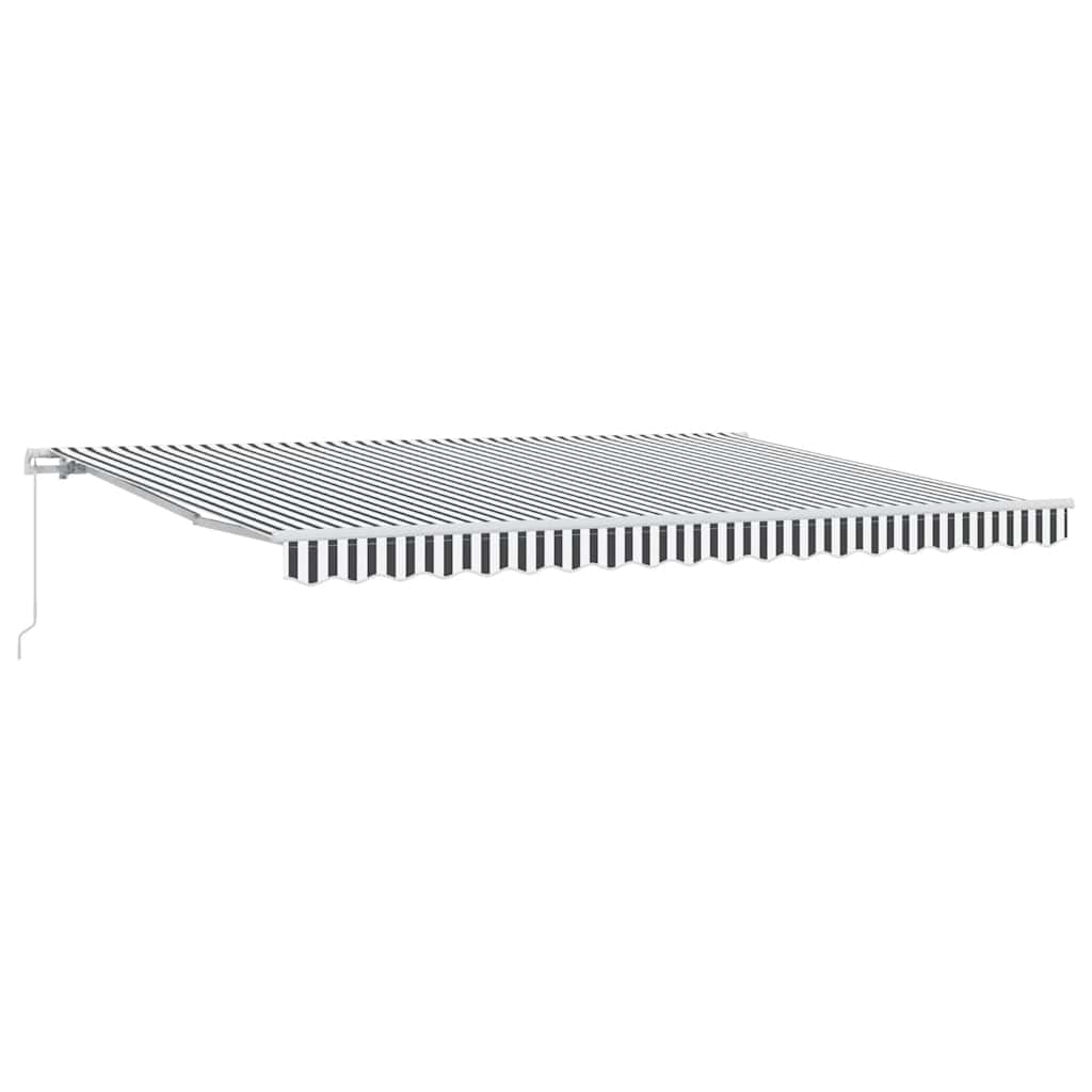 vidaXL Ručně zatahovací markýza antracitová a bílá 450 x 300 cm