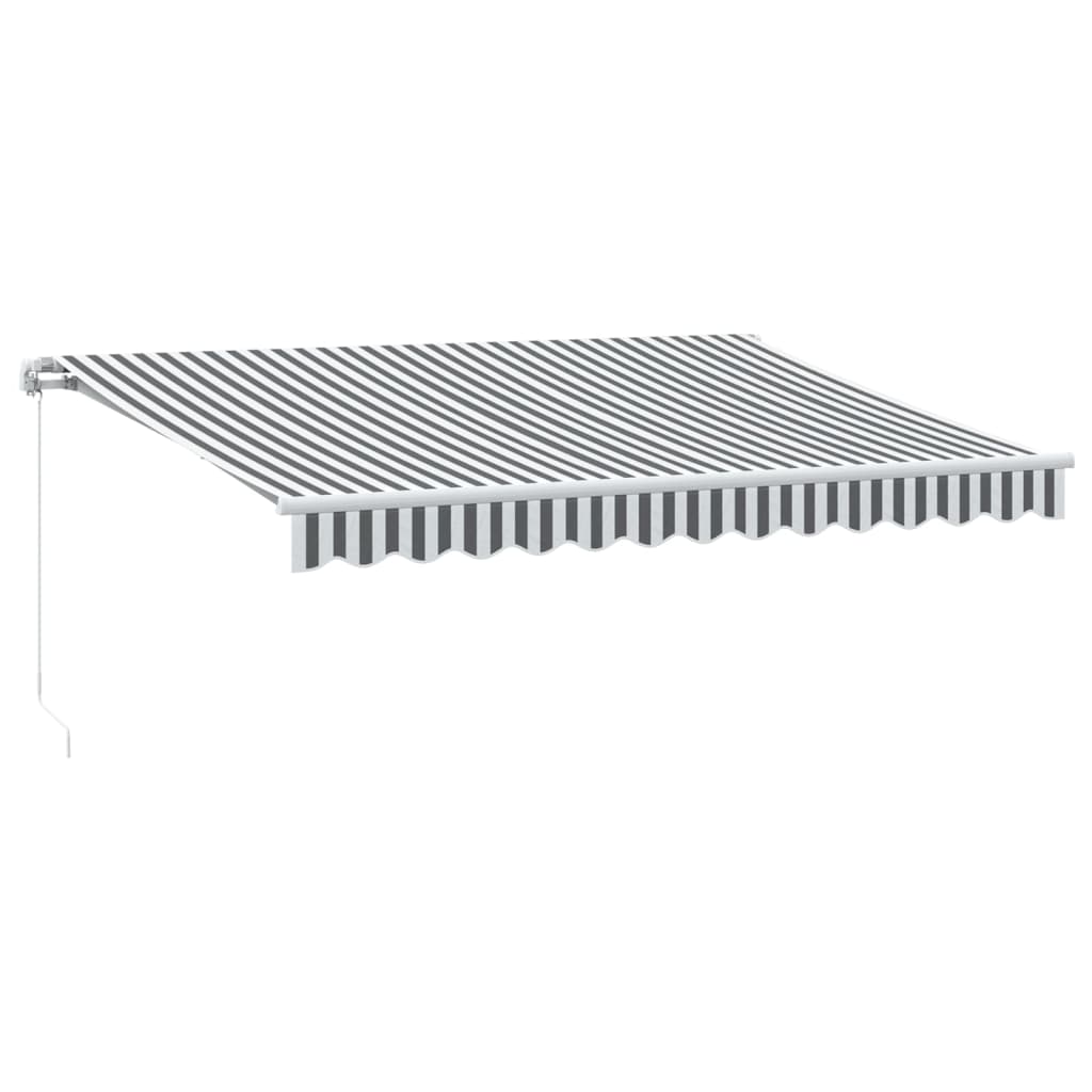 vidaXL Ručně zatahovací markýza antracitová a bílá 350 x 250 cm