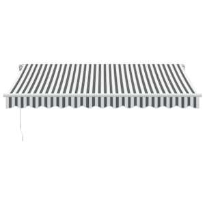 Ručně zatahovací markýza antracitová a bílá 350 x 250 cm - obrázek 3