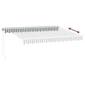 Ručně zatahovací markýza antracitová a bílá 350 x 250 cm - obrázek 5