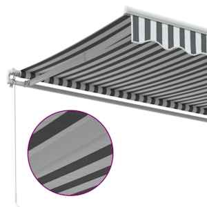 Ručně zatahovací markýza antracitová a bílá 350 x 250 cm - obrázek 7