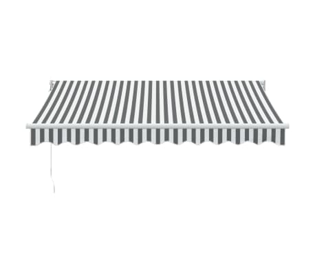 vidaXL izvelkama markīze, pelēka un balta, 3x2,5 m, audums, alumīnijs