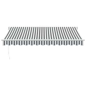 vidaXL Retractable Awning Anthracite and White 3.5x2.5 m Fabric&Aluminium