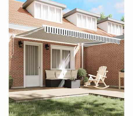 vidaXL Retractable Awning Anthracite and White 4x3 m Fabric&Aluminium