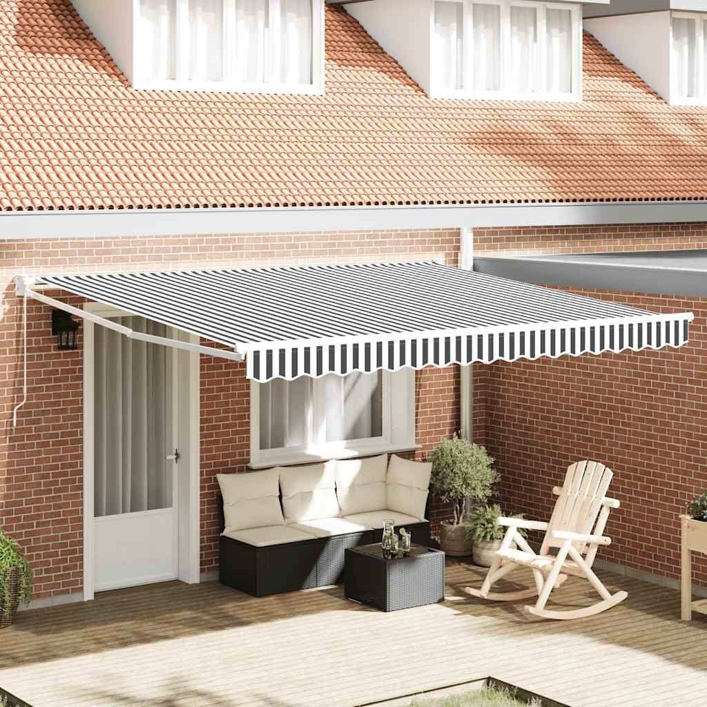 vidaXL Copertina retractabilă antracit & alb 4x3m țesătură și aluminiu
