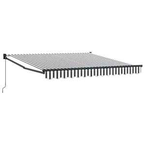 Zatahovací markýza antracitová a bílá 3 x 2,5 m textil a hliník - obrázek 2