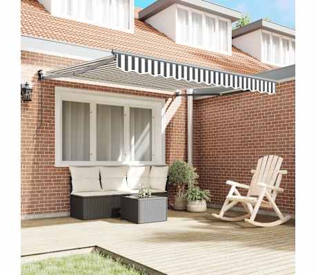 vidaXL Luifel uittrekbaar 3x2,5 m stof en aluminium antraciet en wit