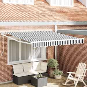 Zložljiva tenda antracit in bela 3x2,5 m blago in aluminij