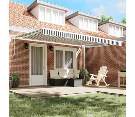 vidaXL Τέντα Πτυσσόμενη Ανθρακί και Λευκή 4,5x3μ. Ύφασμα και Αλουμίνιο