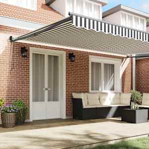 vidaXL Copertină retractabilă antracit/alb, 5x3 m, textil/aluminiu