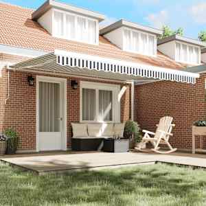 vidaXL antracit/feh&eacute;r sz&ouml;vet &eacute;s alum&iacute;nium beh&uacute;zhat&oacute; napellenző 4,5x3 m