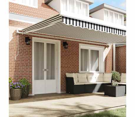 vidaXL Markise Einziehbar Anthrazit und Wei&szlig; 5x3 m Stoff und Aluminium