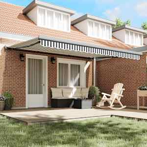 Zložljiva tenda antracit in bela 4,5x3 m blago in aluminij - slika 3