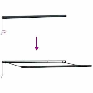 Zložljiva tenda antracit in bela 4,5x3 m blago in aluminij - slika 8