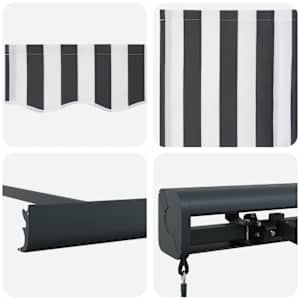 Zložljiva tenda antracit in bela 4,5x3 m blago in aluminij - slika 9