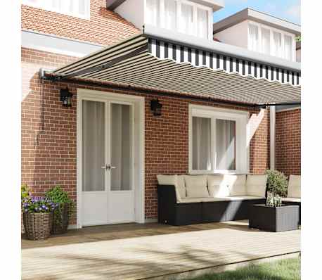 vidaXL Copertină retractabilă antracit/alb, 5x3 m, textil/aluminiu