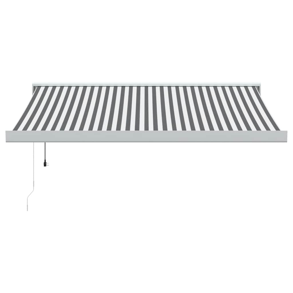 vidaXL Copertină retractabilă antracit/alb, 3,5x2,5 m, textil/aluminiu