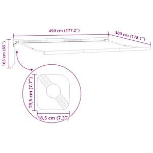 Zložljiva tenda antracit in bela 4,5x3 m blago in aluminij - slika 12