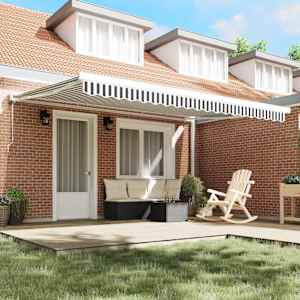 Zložljiva tenda antracit in bela 4,5x3 m blago in aluminij - slika 3