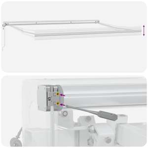 Zložljiva tenda antracit in bela 4,5x3 m blago in aluminij - slika 9