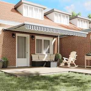 Zložljiva tenda antracit in bela 4,5x3 m blago in aluminij - slika 3