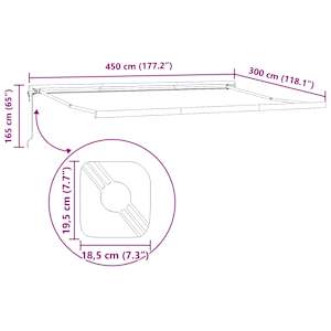 Zložljiva tenda antracit in bela 4,5x3 m blago in aluminij - slika 12