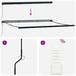 Zložljiva tenda antracit in bela 4,5x3 m blago in aluminij - slika 8