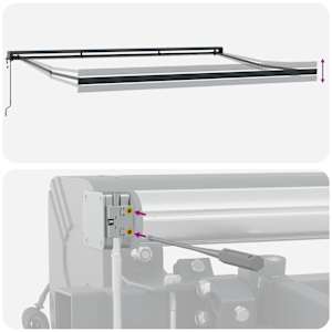 Zložljiva tenda antracit in bela 4,5x3 m blago in aluminij - slika 9